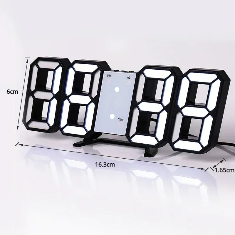 3D LED Digital Clock Adjustable