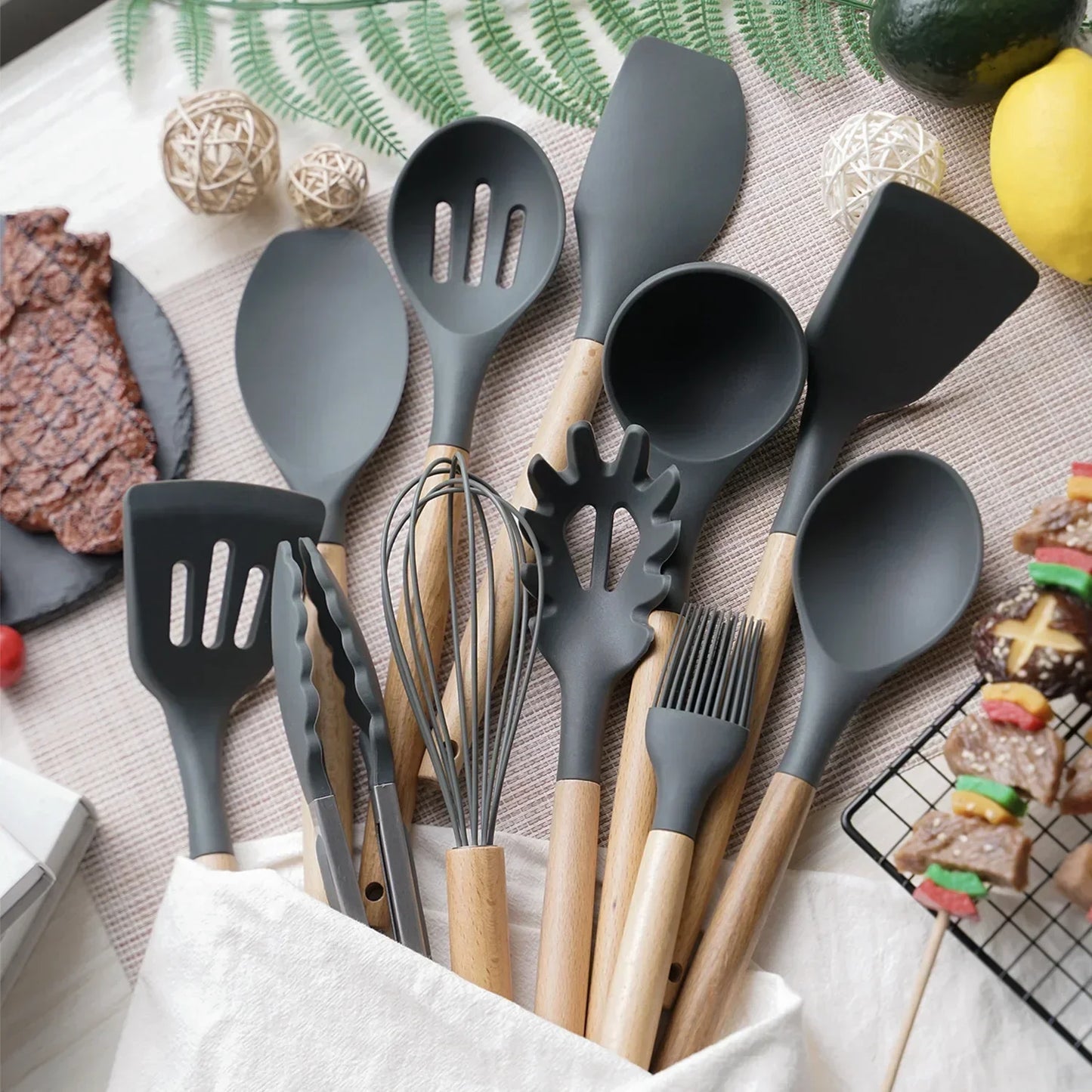 12-Piece Nonstick Silicone Kitchen Utensils