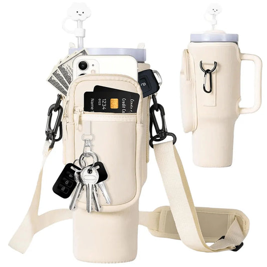 40oz Neoprene Water Bottle Carrier with Adjustable Strap