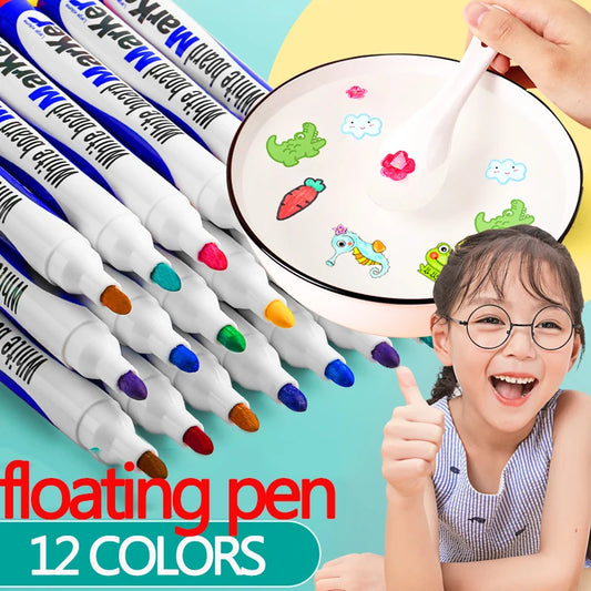 8/12-Color Floating Painting Markers for Kids