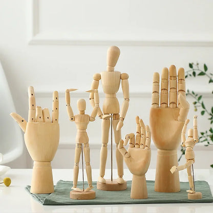 Wooden Articulated Hand Figurine for Decoration