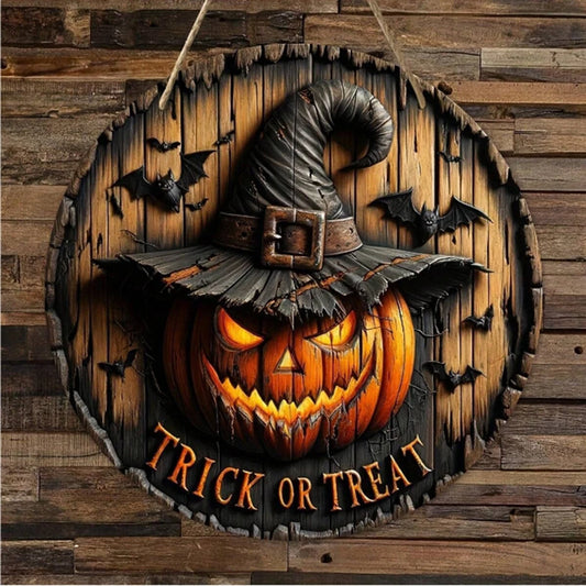 Retro Wooden Pumpkin Head Decoration for Halloween